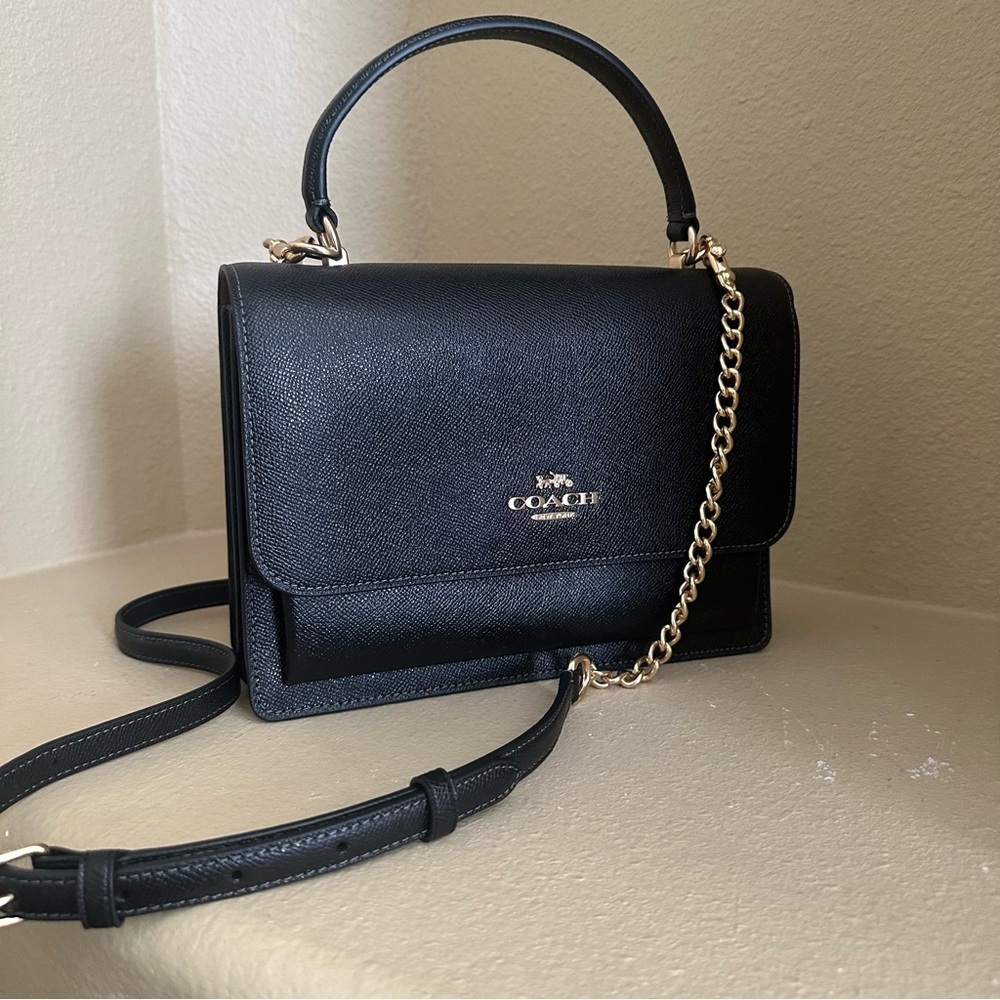 New Coach Klare Top Handle Bag Elegant Black Leather Handbag - Picture 2 of 16